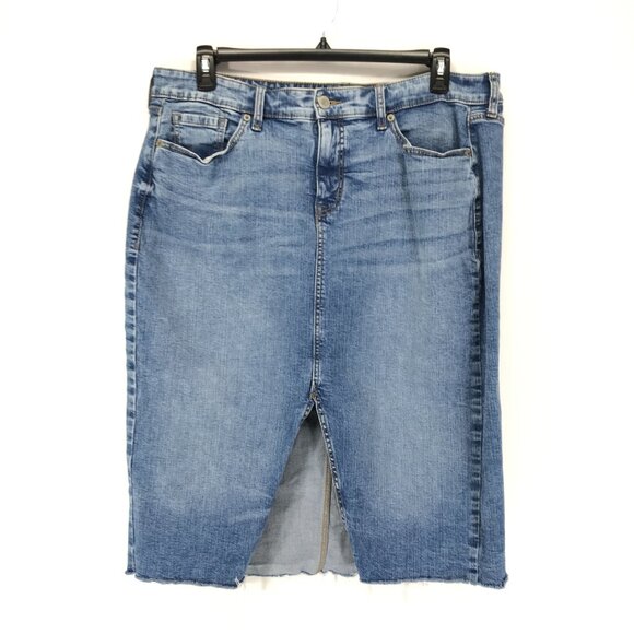 Torrid Midi Denim Front Slit Skirt Women's Plus Size 16 Stretch Spring Casual - Picture 1 of 11
